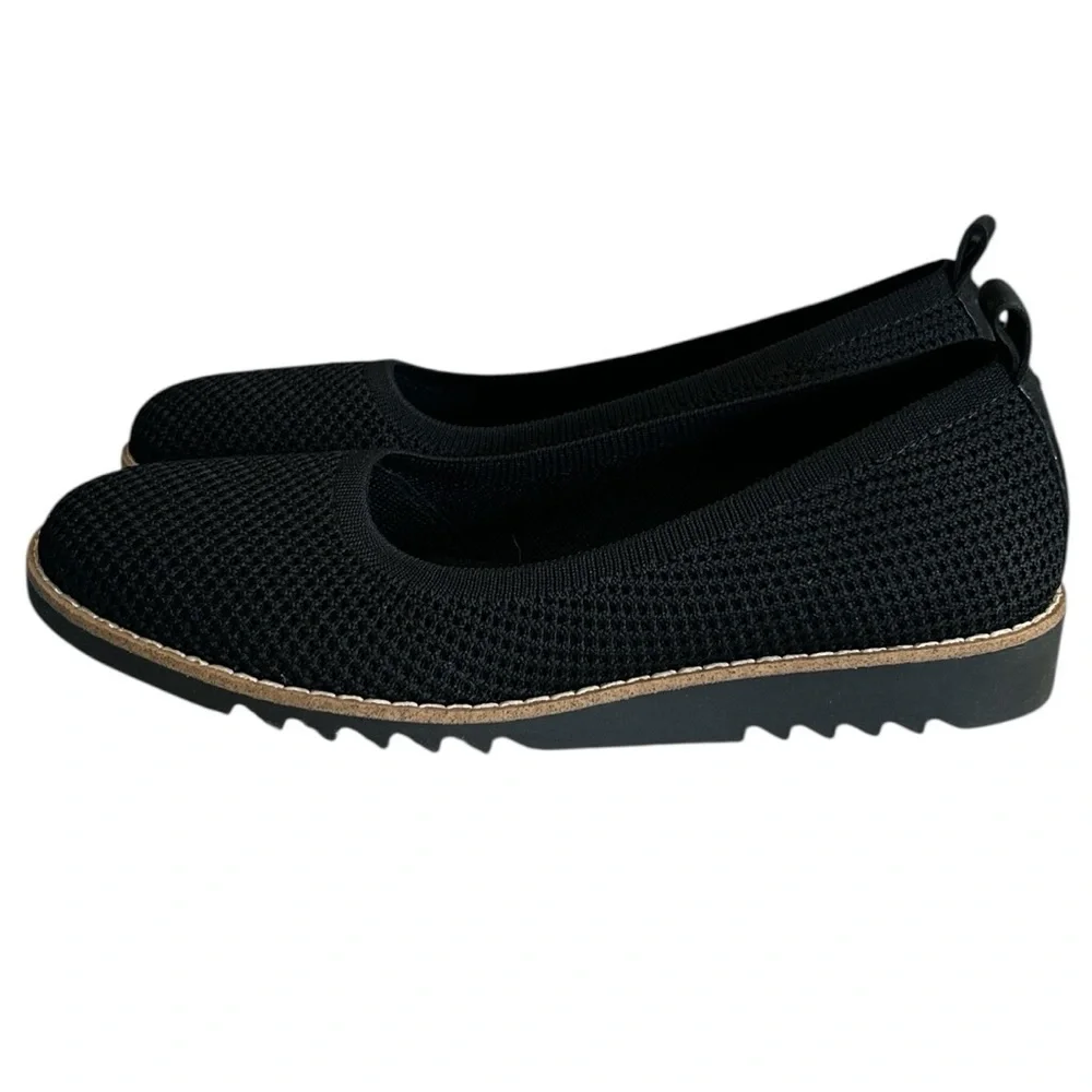 Eileen Fisher Etta Black Mesh Flats Size 8.5